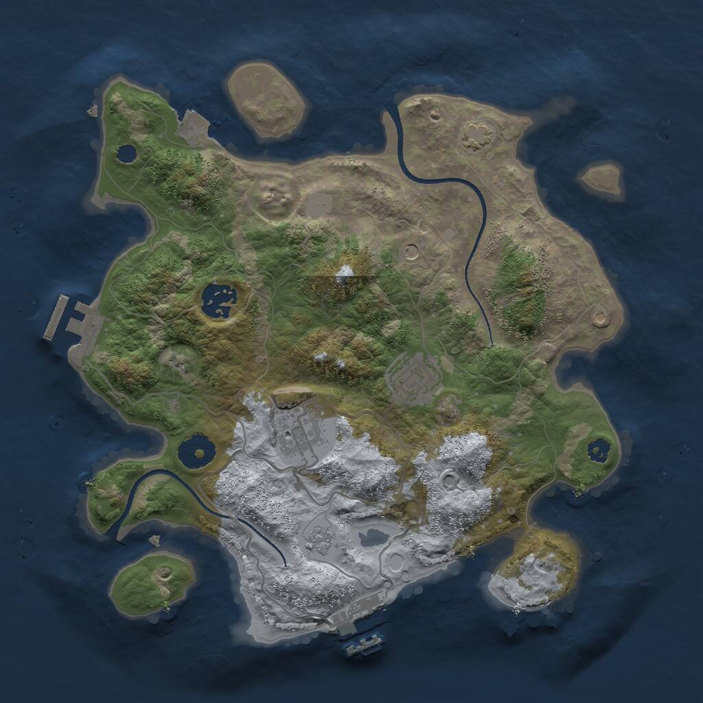 Rust Map: Procedural Map, Size: 3000, Seed: 579171, 9 Monuments