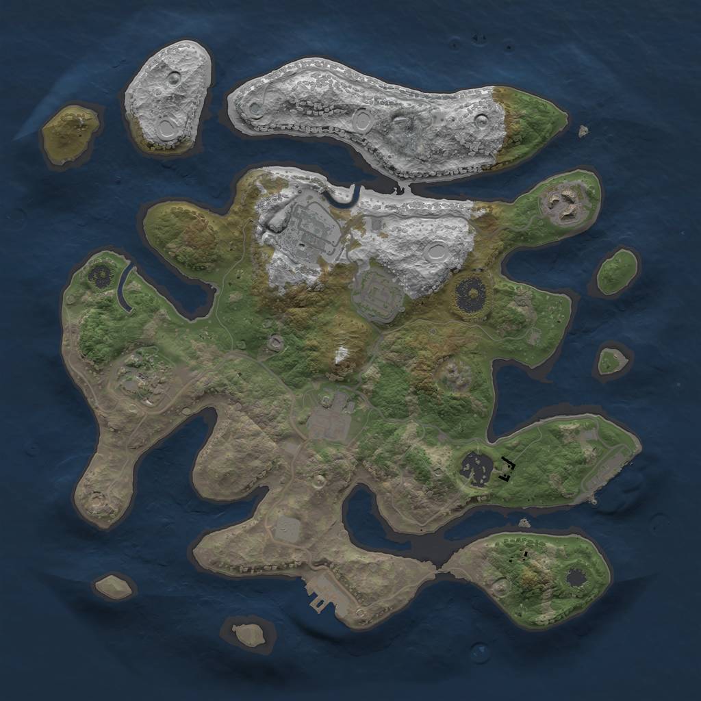 Rust Map: Procedural Map, Size: 3154, Seed: 3166, 13 Monuments