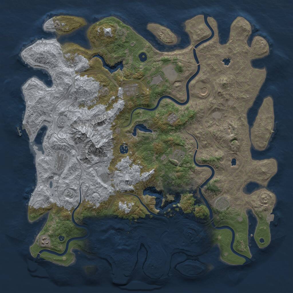 Rust Map: Procedural Map, Size: 5000, Seed: 16122021, 17 Monuments