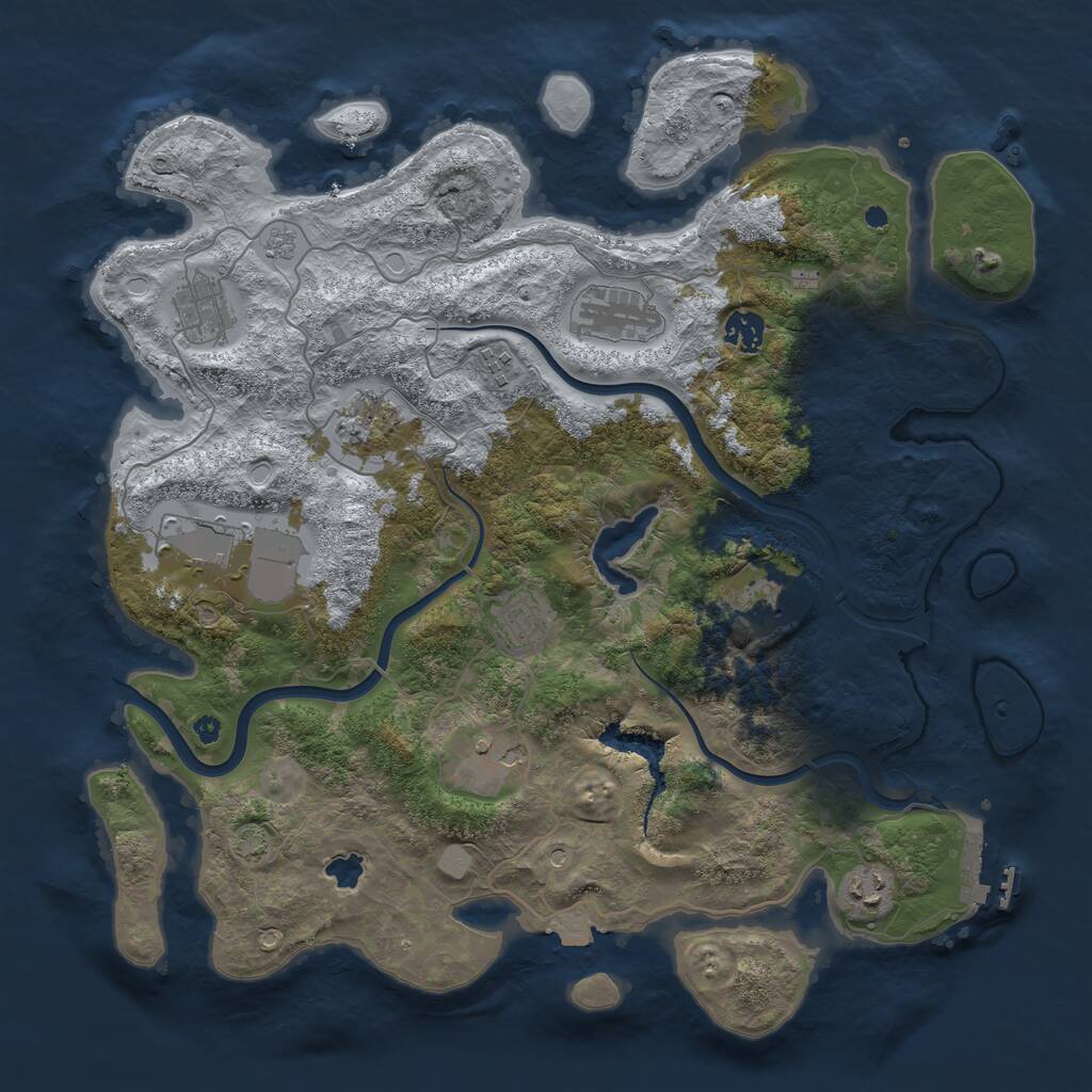 Rust Map: Procedural Map, Size: 4000, Seed: 701147, 15 Monuments