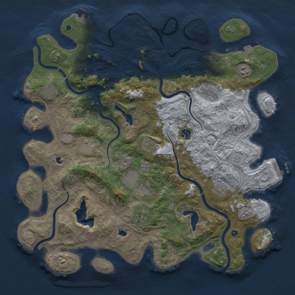 Rust Map: Procedural Map, Size: 4500, Seed: 949632165, 16 Monuments