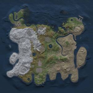 Thumbnail Rust Map: Procedural Map, Size: 3700, Seed: 999978398, 15 Monuments