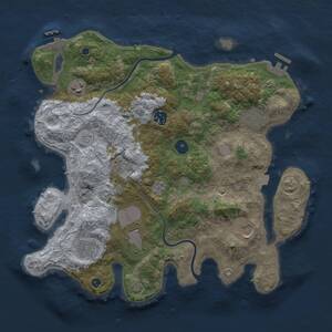Thumbnail Rust Map: Procedural Map, Size: 3700, Seed: 999978398, 14 Monuments