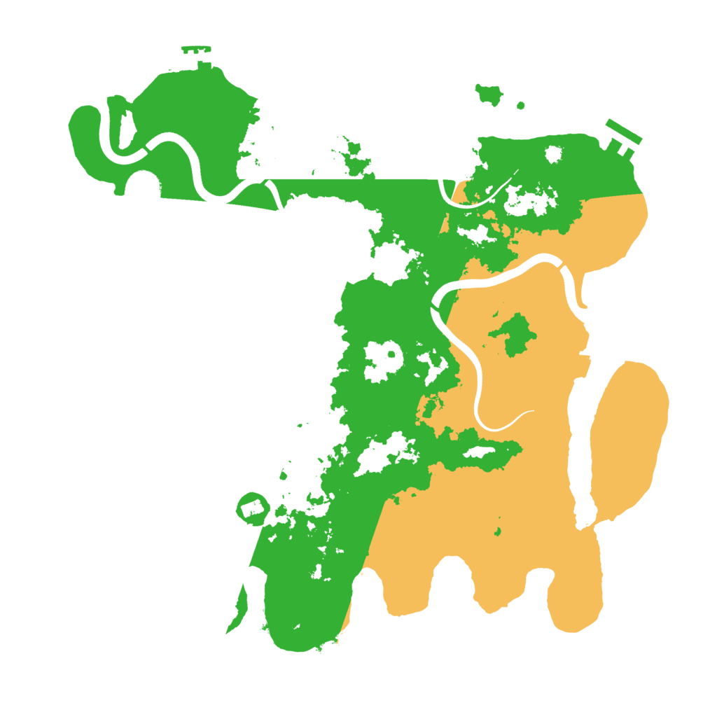 Biome Rust Map: Procedural Map, Size: 3700, Seed: 999978398
