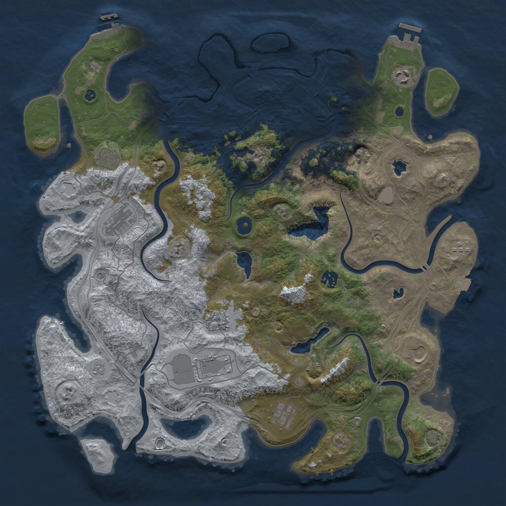 Rust Map: Procedural Map, Size: 4500, Seed: 1254874, 15 Monuments