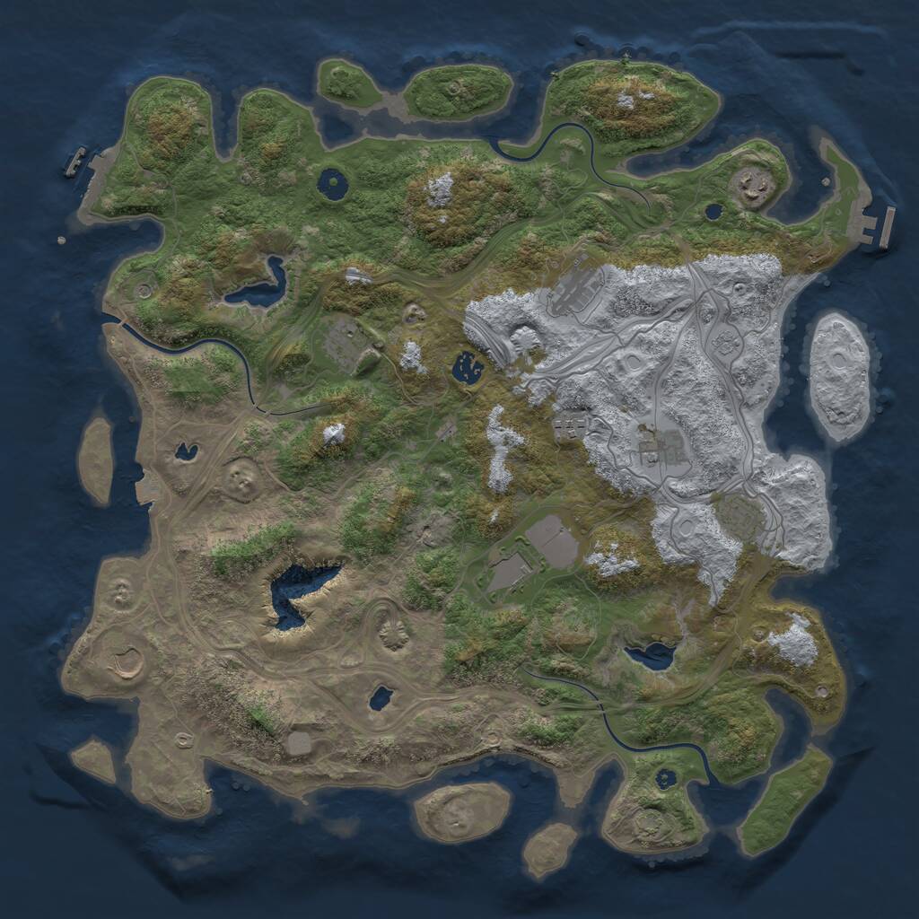 Rust Map: Procedural Map, Size: 4500, Seed: 2131150160, 15 Monuments