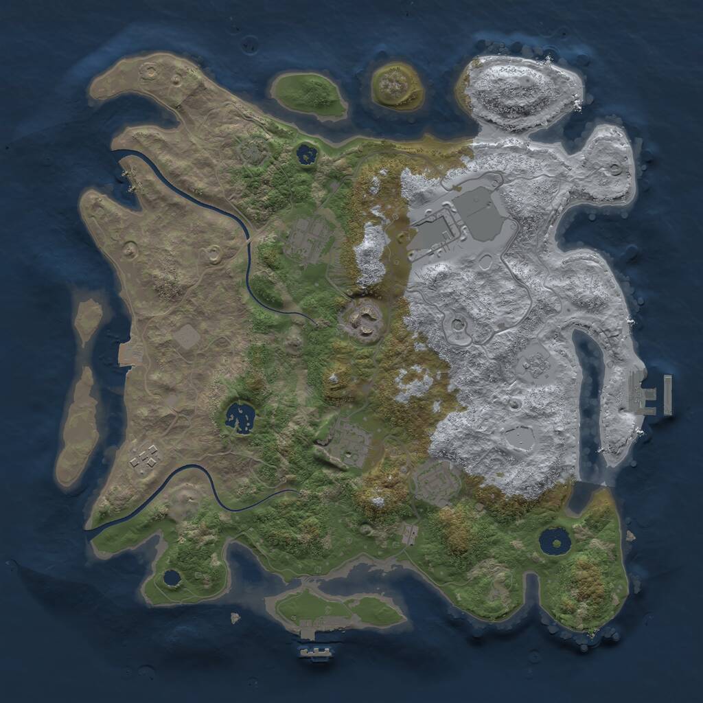 Rust Map: Procedural Map, Size: 3500, Seed: 30271, 13 Monuments