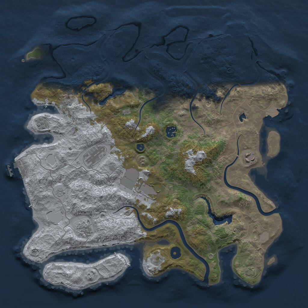 Rust Map: Procedural Map, Size: 4000, Seed: 12780, 12 Monuments