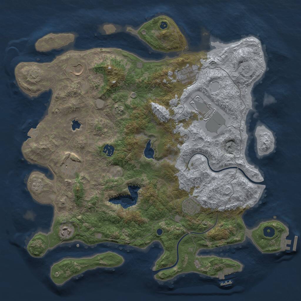 Rust Map: Procedural Map, Size: 4000, Seed: 1342325, 14 Monuments
