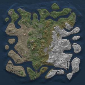 Thumbnail Rust Map: Procedural Map, Size: 4500, Seed: 707660613, 18 Monuments