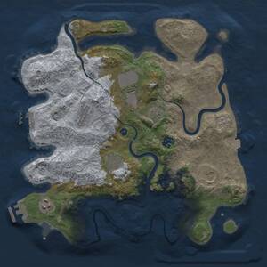 Thumbnail Rust Map: Procedural Map, Size: 3500, Seed: 1528343744, 14 Monuments
