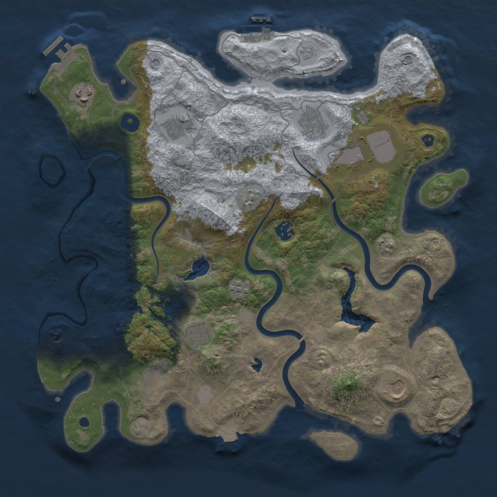 Rust Map: Procedural Map, Size: 4000, Seed: 390561, 15 Monuments