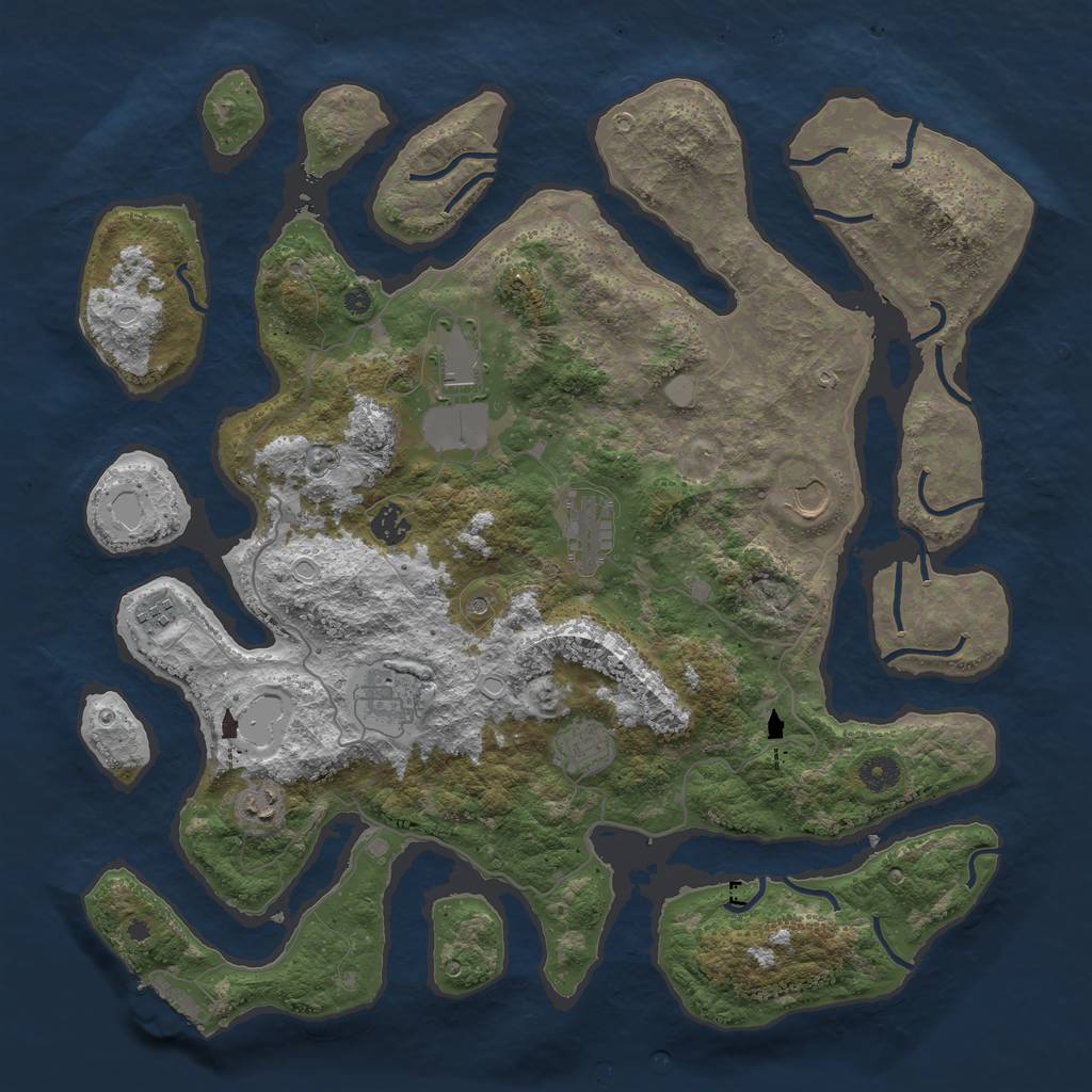 Rust Map: Procedural Map, Size: 4300, Seed: 390137015, 15 Monuments