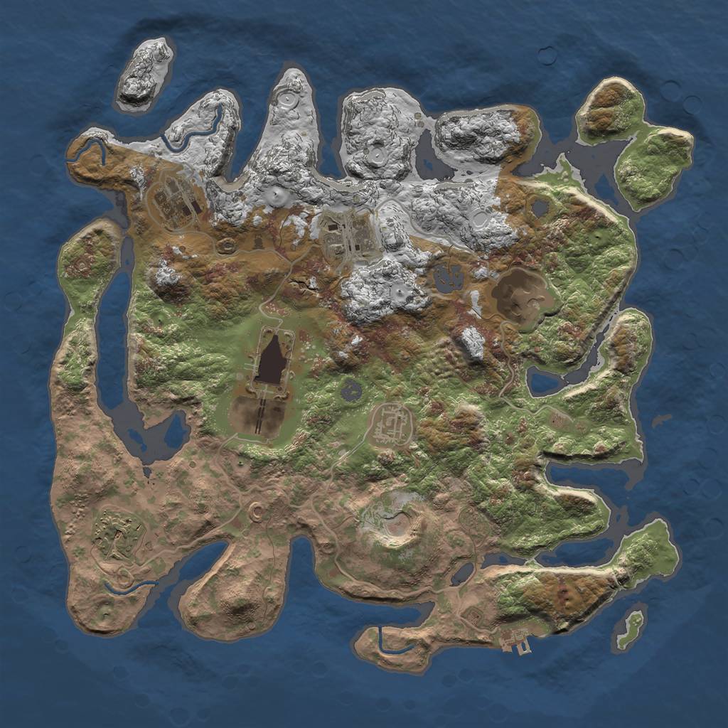 Rust Map: Procedural Map, Size: 3500, Seed: 15698, 13 Monuments