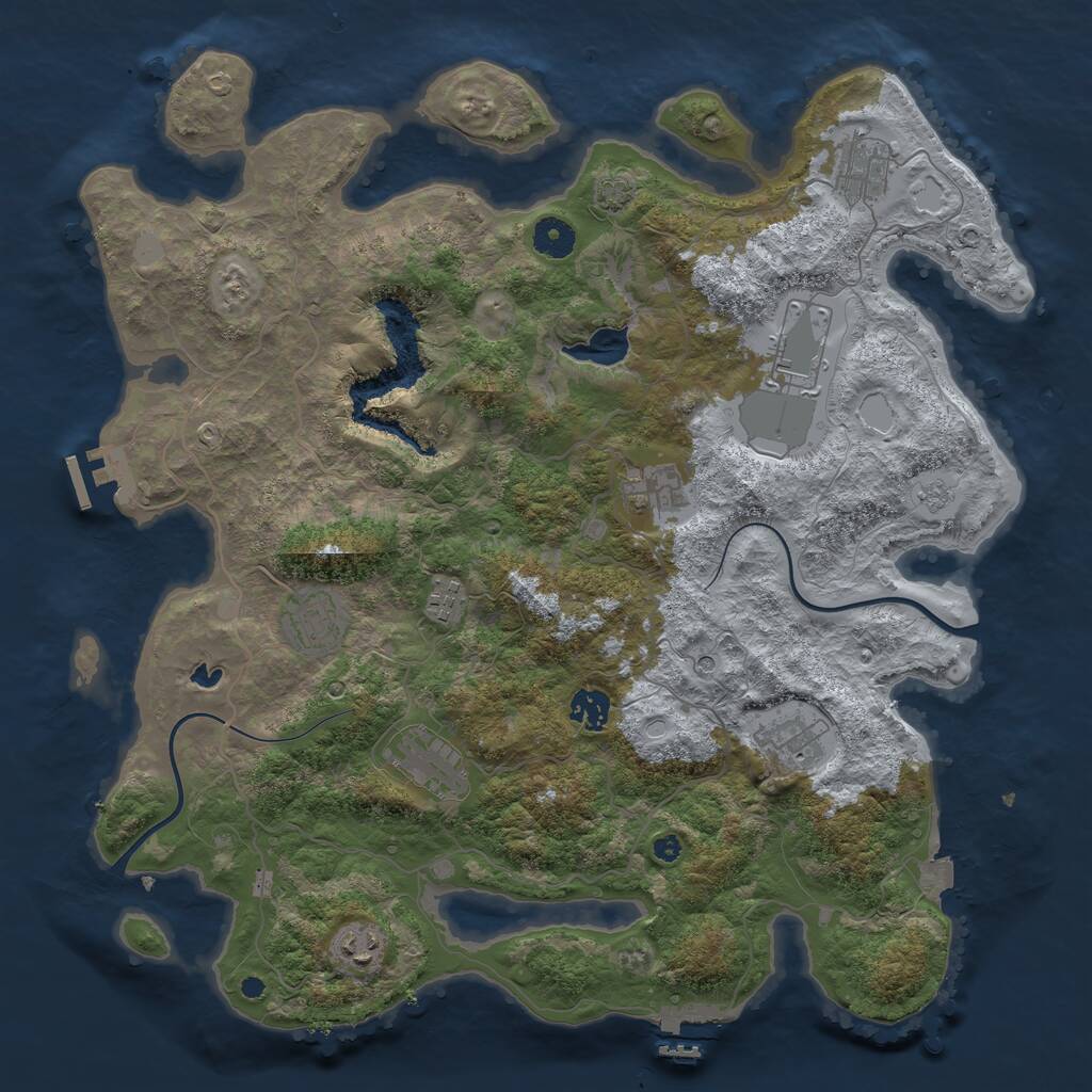 Rust Map: Procedural Map, Size: 4000, Seed: 902623, 15 Monuments