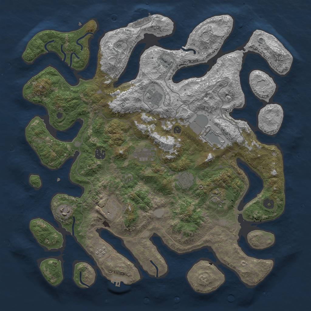 Rust Map: Procedural Map, Size: 4250, Seed: 2574257, 17 Monuments