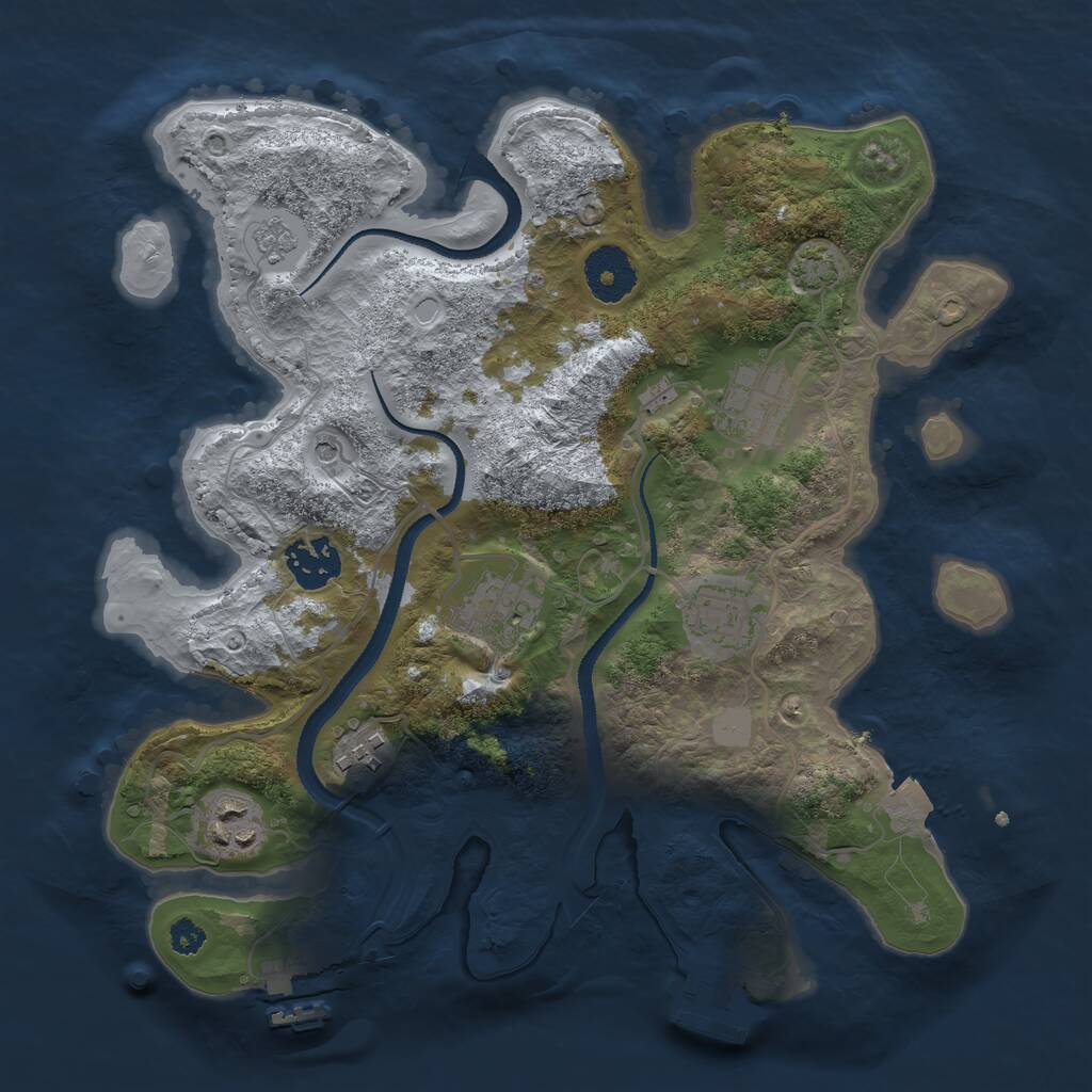 Rust Map: Procedural Map, Size: 3100, Seed: 35468, 12 Monuments