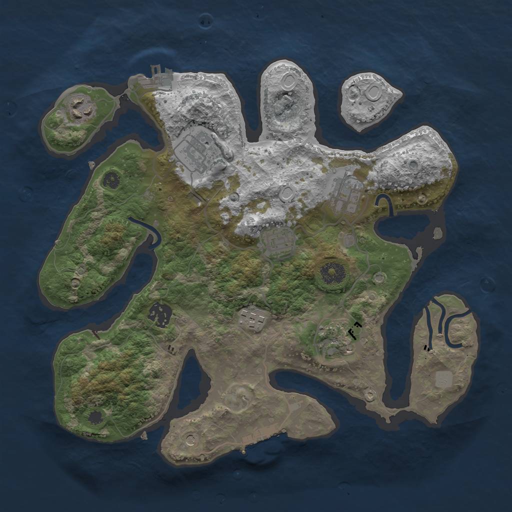Rust Map: Procedural Map, Size: 3200, Seed: 11111, 15 Monuments
