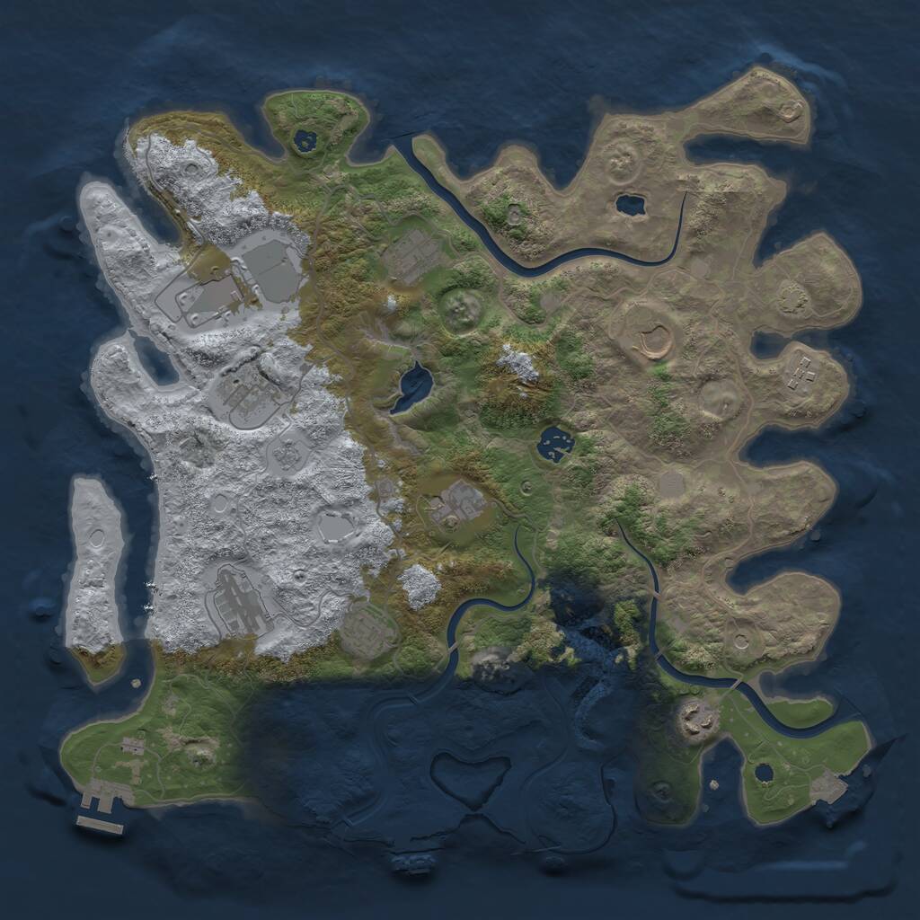 Rust Map: Procedural Map, Size: 4000, Seed: 821459, 16 Monuments