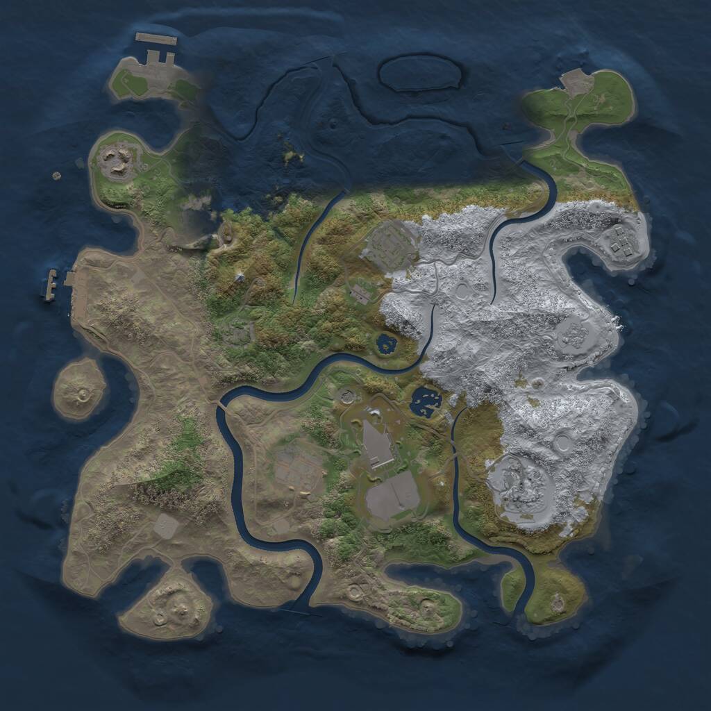 Rust Map: Procedural Map, Size: 3500, Seed: 1616100, 14 Monuments