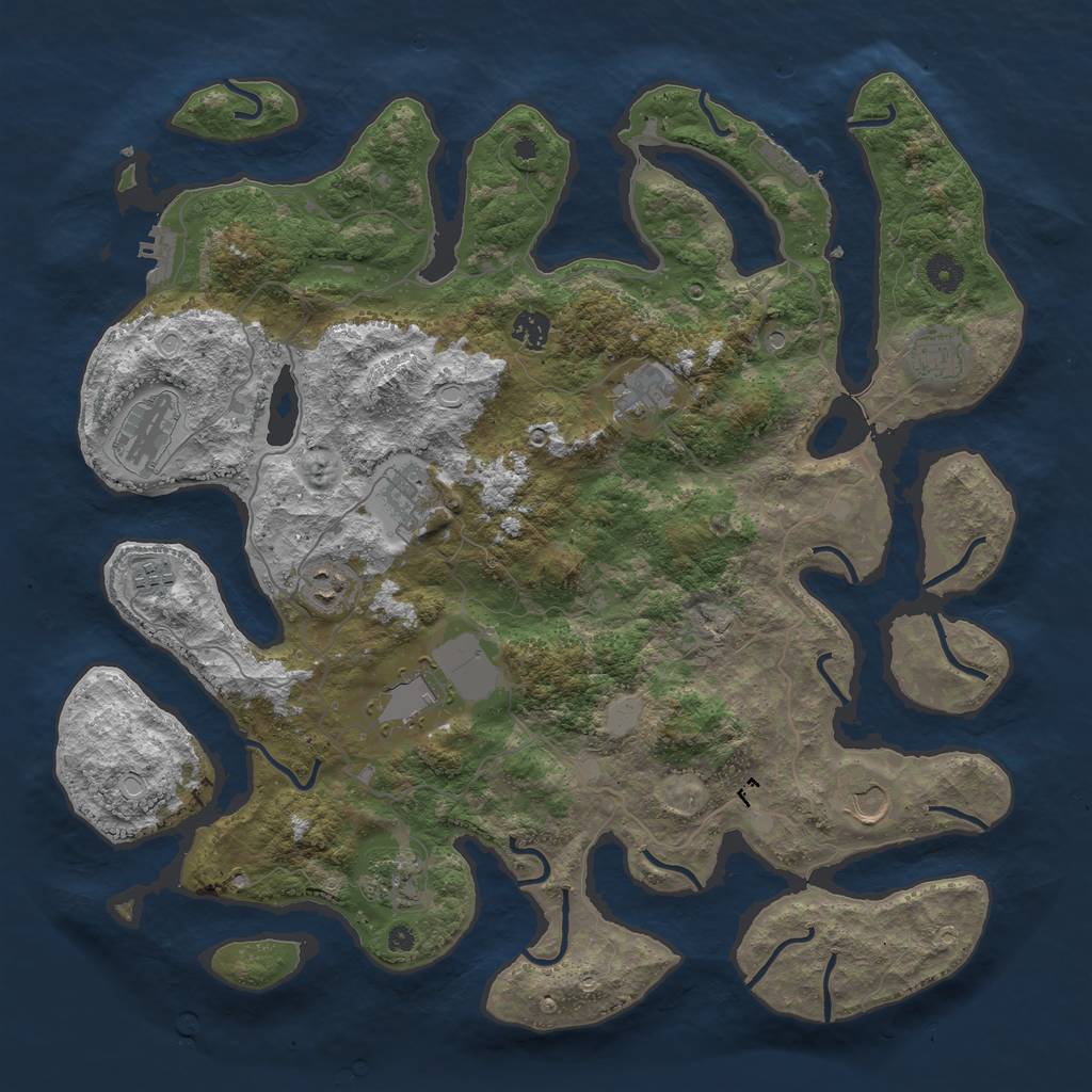 Rust Map: Procedural Map, Size: 4250, Seed: 1492981132, 18 Monuments