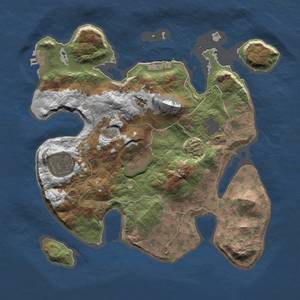 Thumbnail Rust Map: Barren, Size: 2800, Seed: 2, 9 Monuments