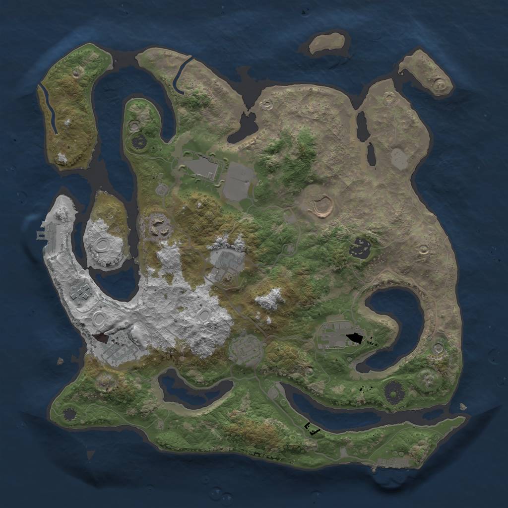 Rust Map: Procedural Map, Size: 3550, Seed: 818912, 17 Monuments