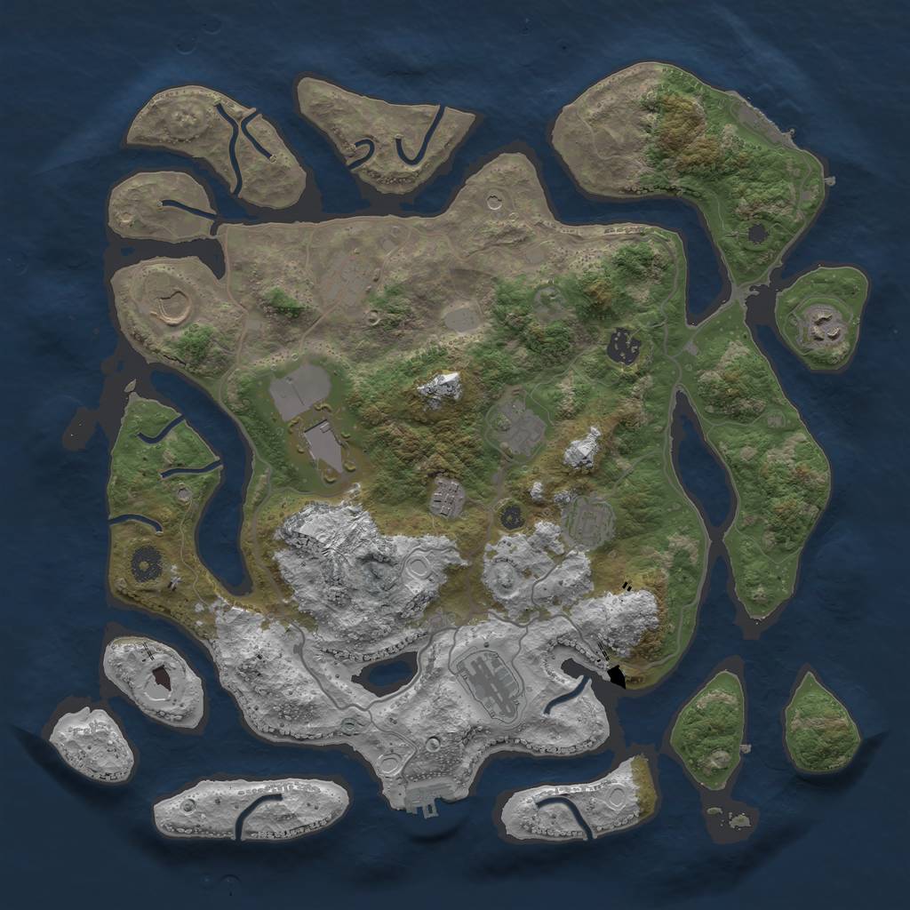 Rust Map: Procedural Map, Size: 4000, Seed: 815768, 17 Monuments