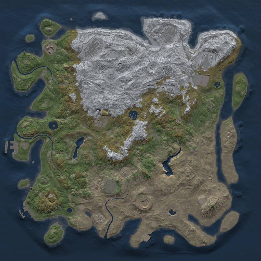 Rust Map: Procedural Map, Size: 4300, Seed: 1936564, 16 Monuments