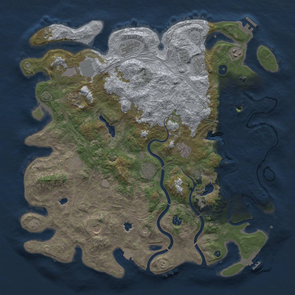 Rust Map: Procedural Map, Size: 4500, Seed: 33825, 17 Monuments