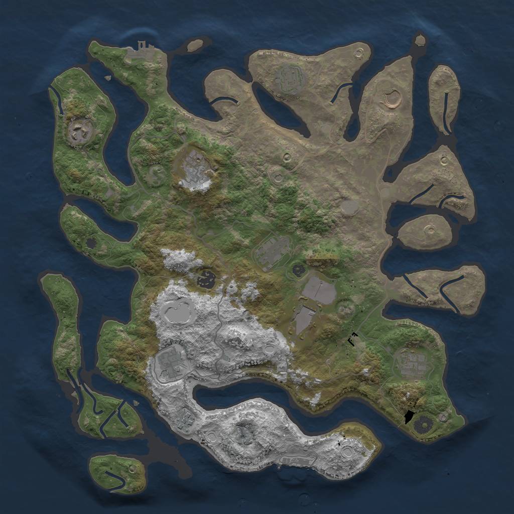 Rust Map: Procedural Map, Size: 4200, Seed: 2046, 18 Monuments