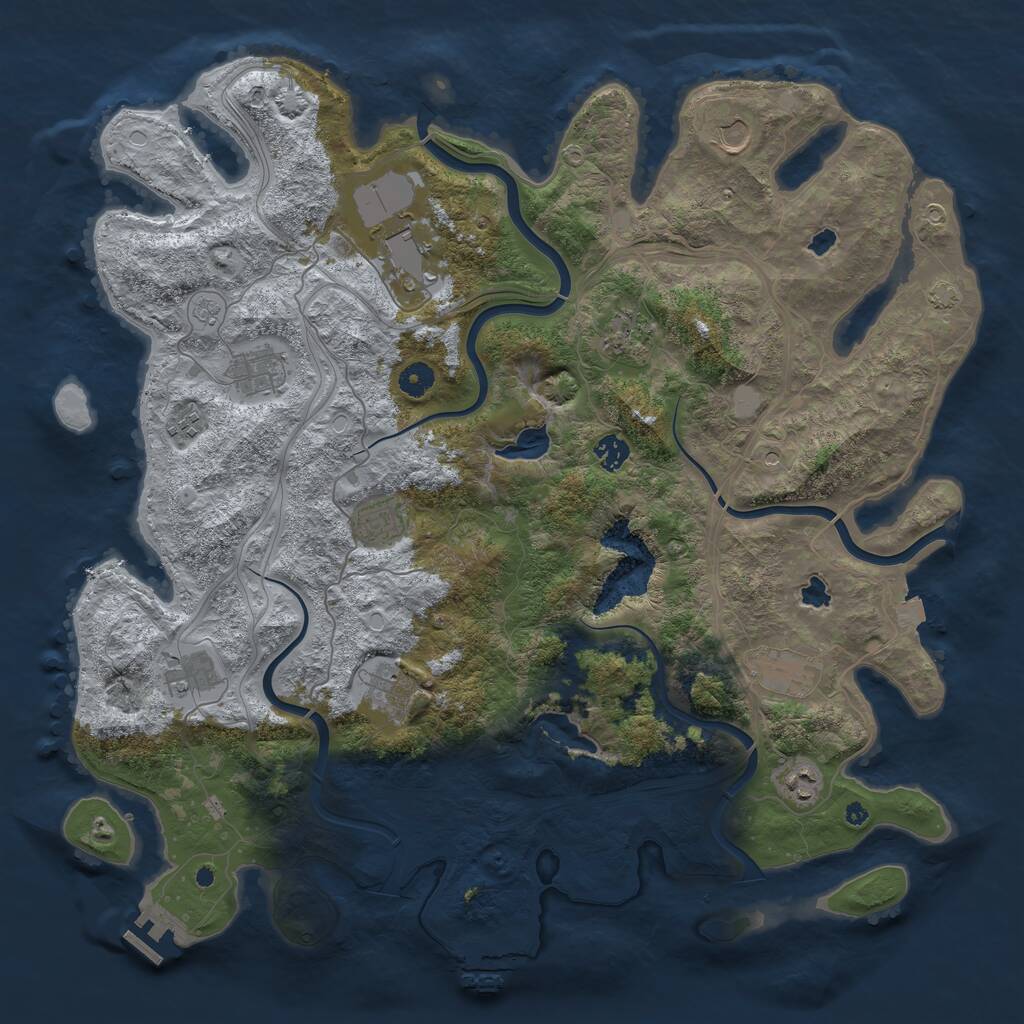 Rust Map: Procedural Map, Size: 4500, Seed: 2052, 17 Monuments