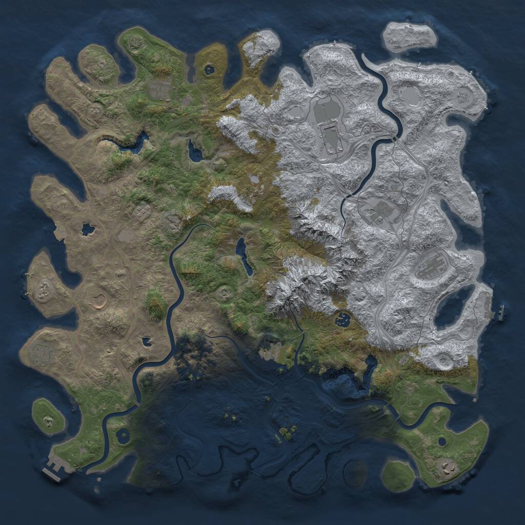 Rust Map: Procedural Map, Size: 5300, Seed: 1996938273, 17 Monuments
