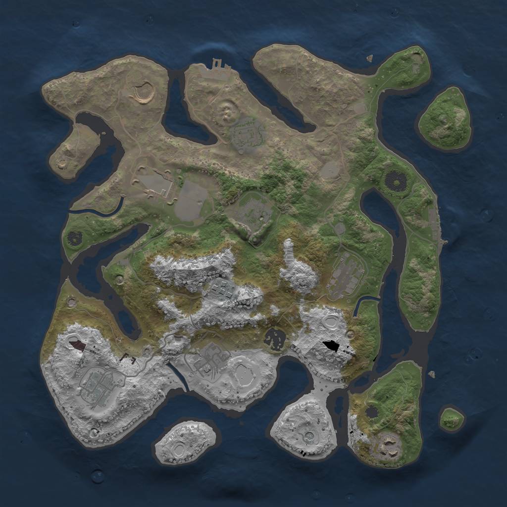 Rust Map: Procedural Map, Size: 3500, Seed: 135742549, 18 Monuments
