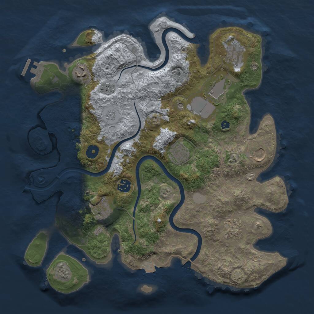 Rust Map: Procedural Map, Size: 3550, Seed: 982137, 14 Monuments