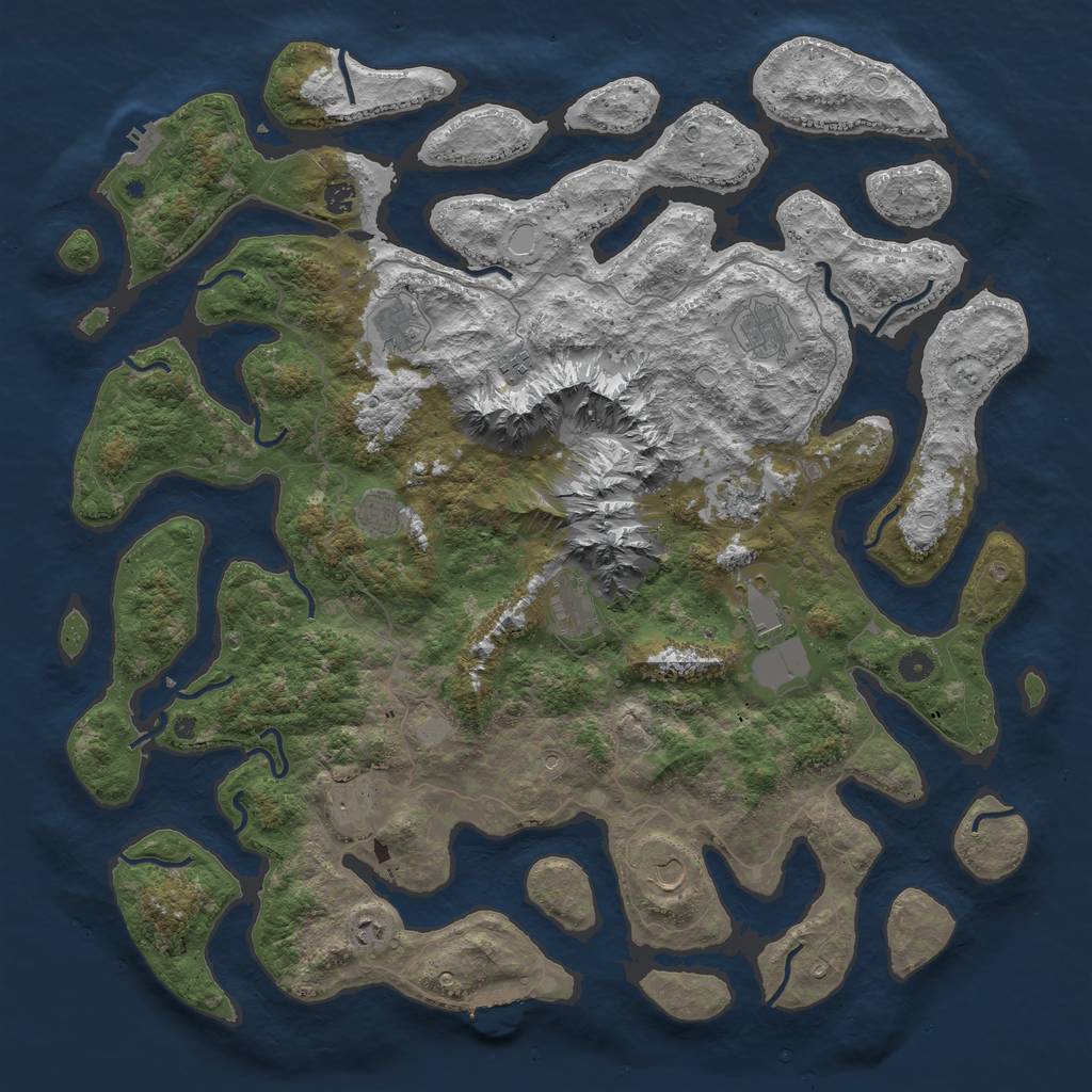 Rust Map: Procedural Map, Size: 5100, Seed: 42474836, 19 Monuments