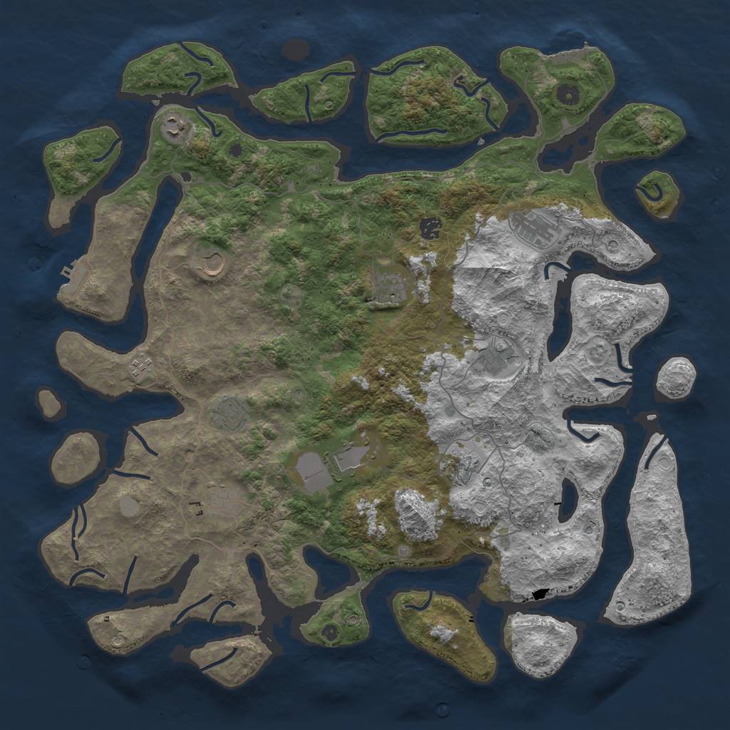 Rust Map: Procedural Map, Size: 4800, Seed: 2015411846, 19 Monuments