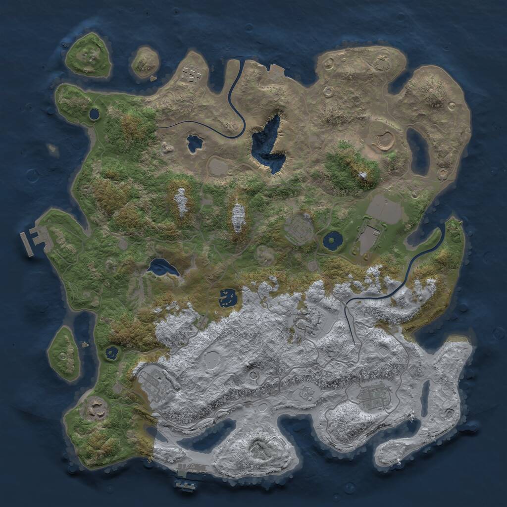 Rust Map: Procedural Map, Size: 4000, Seed: 965629, 15 Monuments