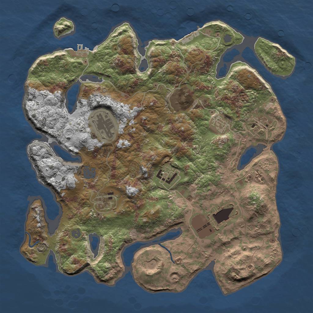 Rust Map: Procedural Map, Size: 3500, Seed: 1248, 15 Monuments