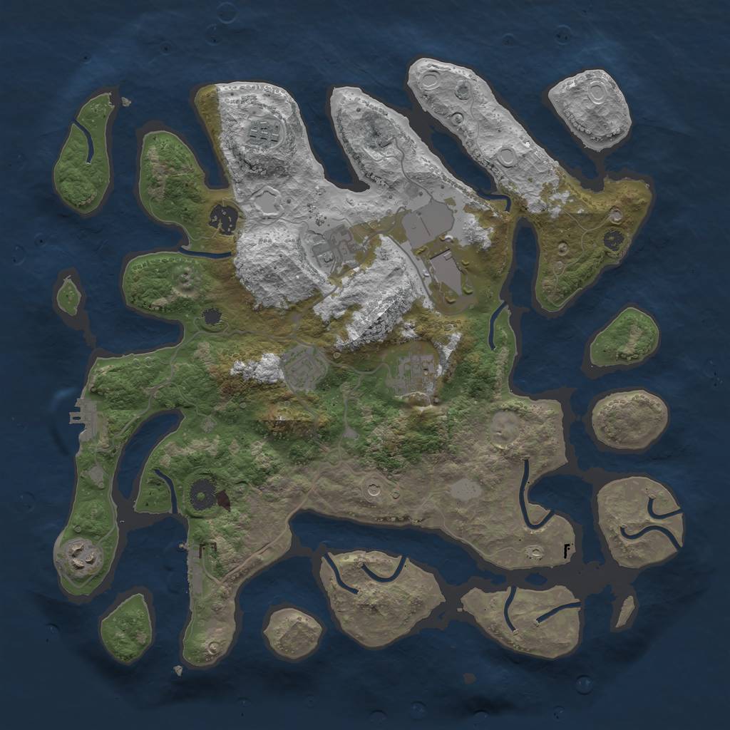 Rust Map: Procedural Map, Size: 3750, Seed: 2942, 15 Monuments