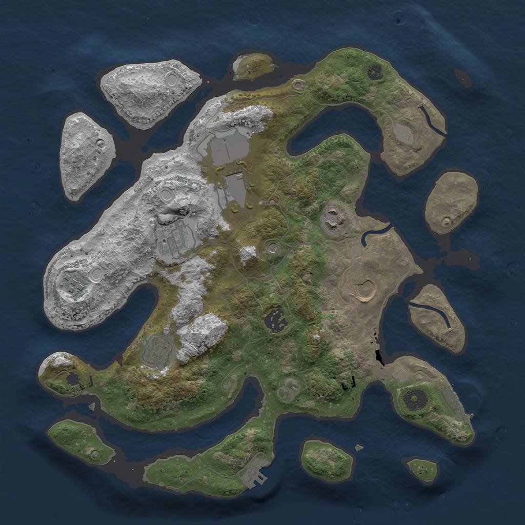 Rust Map: Procedural Map, Size: 3500, Seed: 1378560675, 15 Monuments