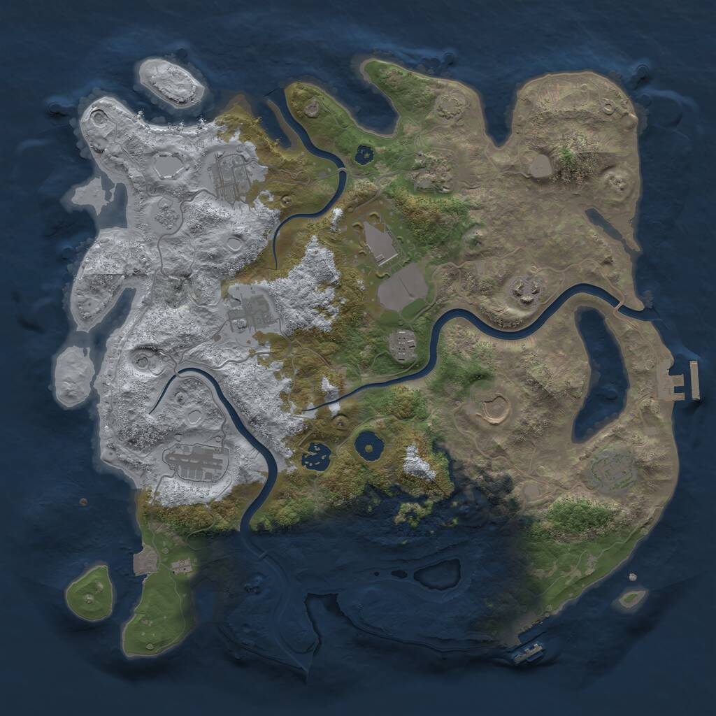 Rust Map: Procedural Map, Size: 3750, Seed: 373619317, 16 Monuments