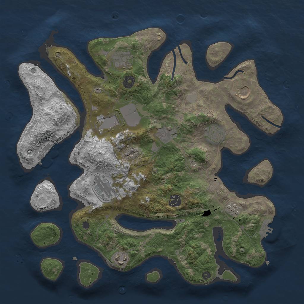 Rust Map: Procedural Map, Size: 3550, Seed: 927491, 17 Monuments