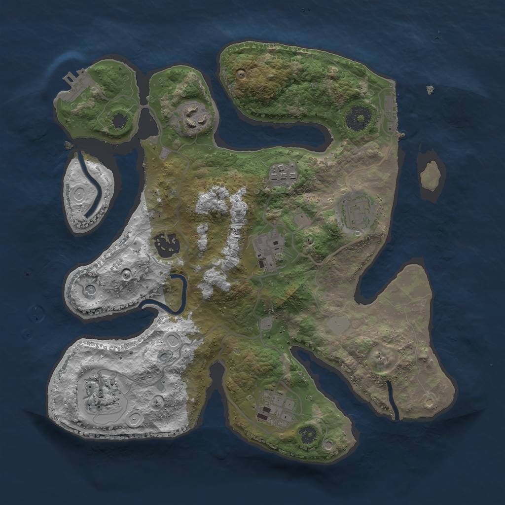 Rust Map: Procedural Map, Size: 3000, Seed: 830626936, 15 Monuments