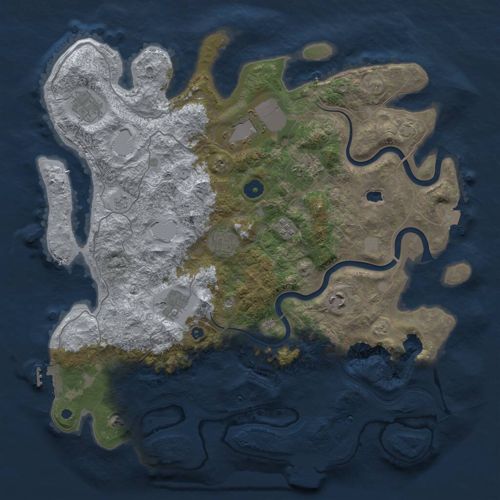 Rust Map: Procedural Map, Size: 4000, Seed: 1627684934, 13 Monuments