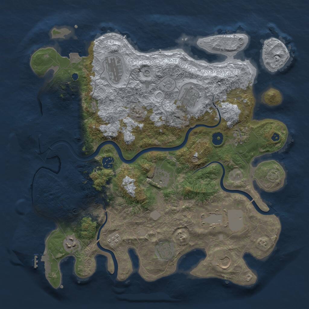 Rust Map: Procedural Map, Size: 3800, Seed: 567192, 16 Monuments