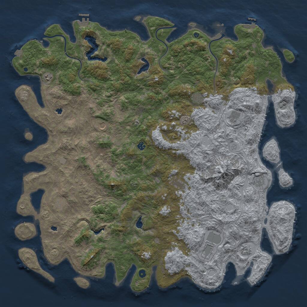 Rust Map: Procedural Map, Size: 6000, Seed: 113, 17 Monuments