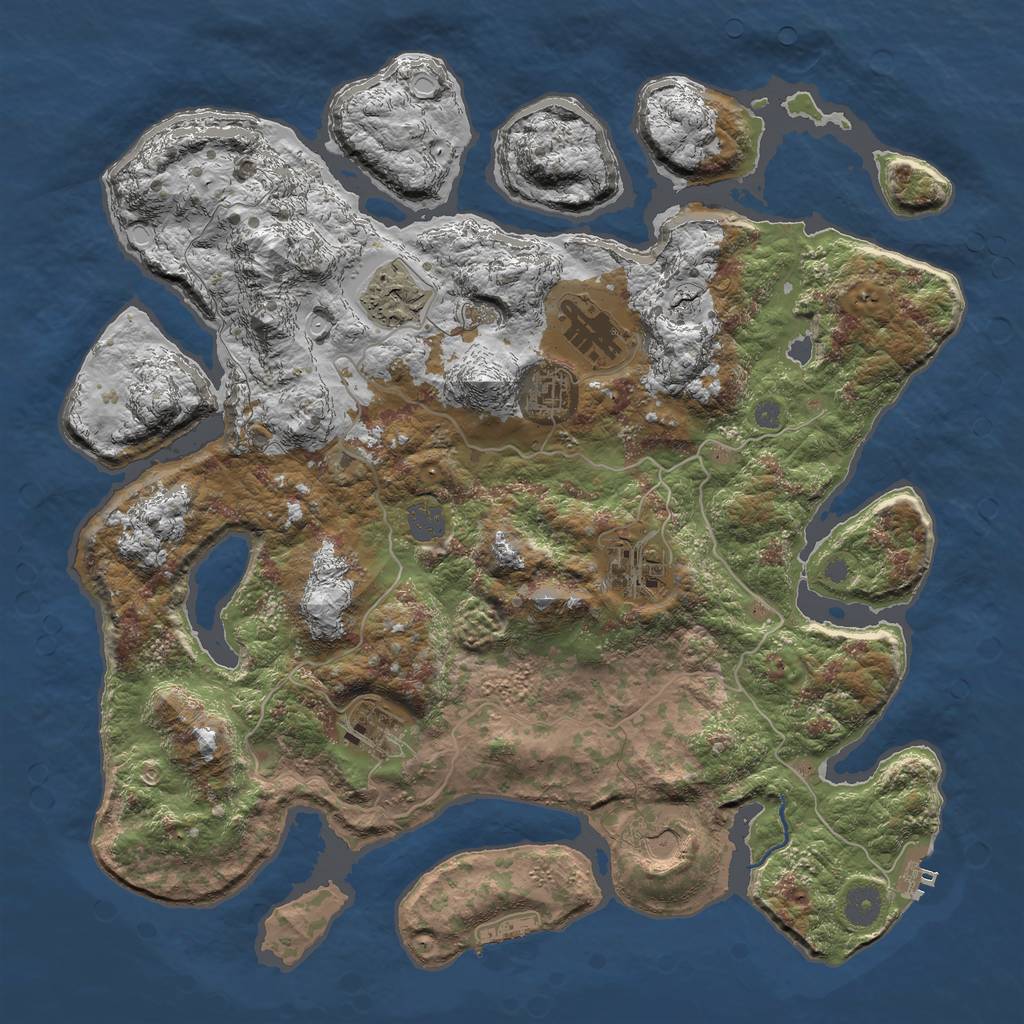 Rust Map: Procedural Map, Size: 4000, Seed: 8455555, 13 Monuments