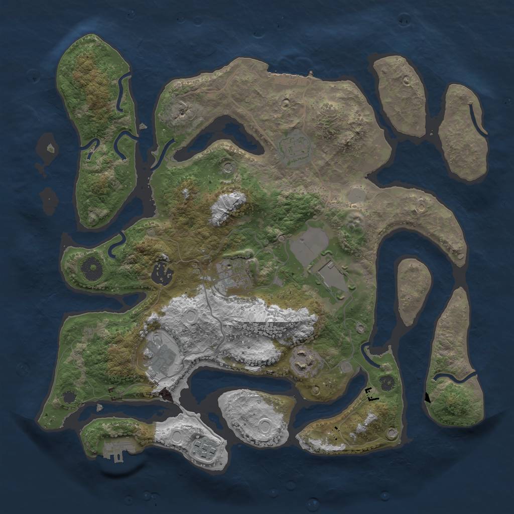 Rust Map: Procedural Map, Size: 3500, Seed: 1898520766, 15 Monuments