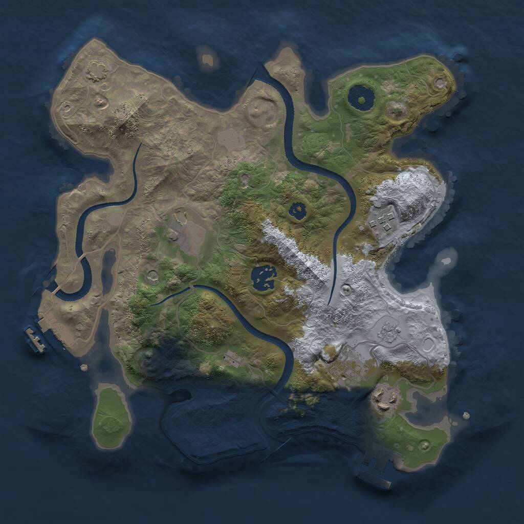 Rust Map: Procedural Map, Size: 3000, Seed: 583837100, 11 Monuments